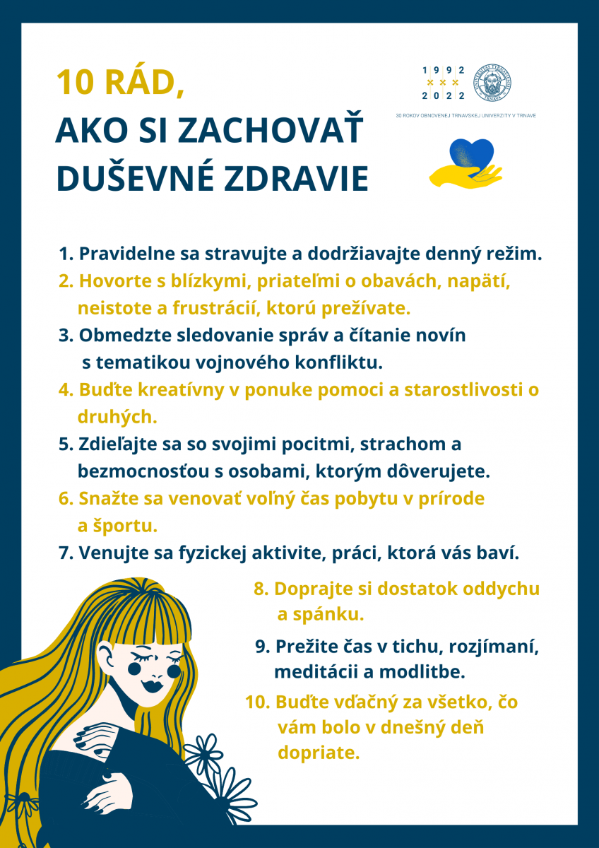 Desať rád pre duševné zdravie 