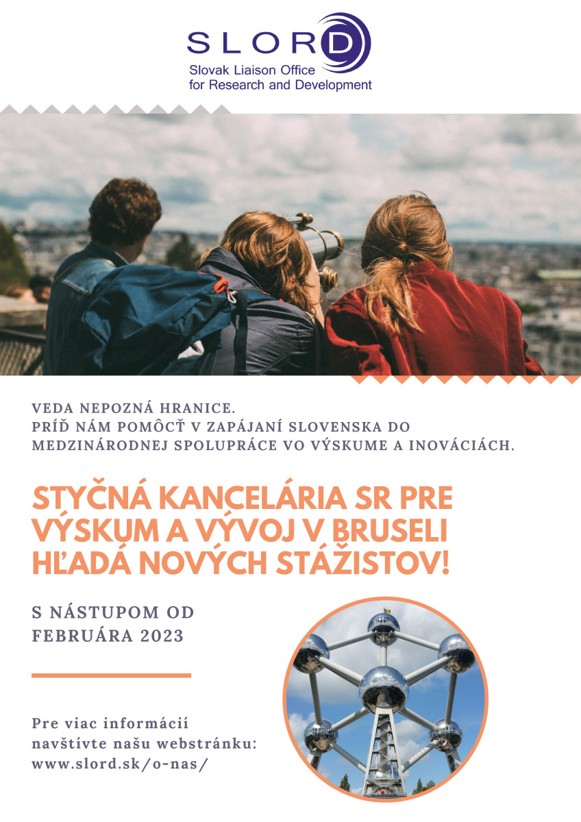 Styčná kancelária pre výskum a vývoj SR v Bruseli hľadá stážistov