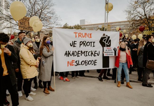 Zodpovedný protest za slobodné univerzity (foto Barbora Likavská)