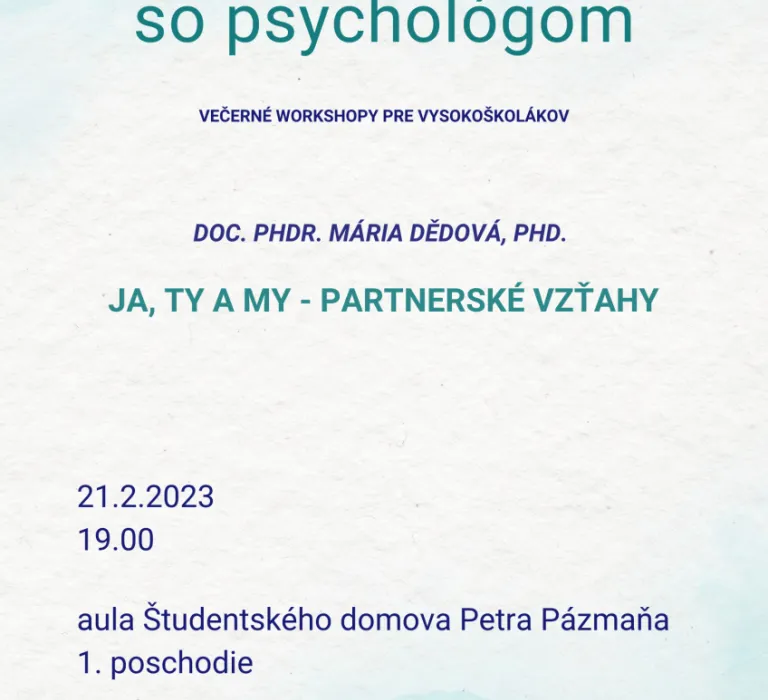 Na slovíčko so psychológom