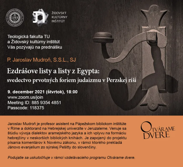 Ezdrášove listy a listy z Egypta: svedectvo prvotných foriem judaizmu v Perzskej ríši