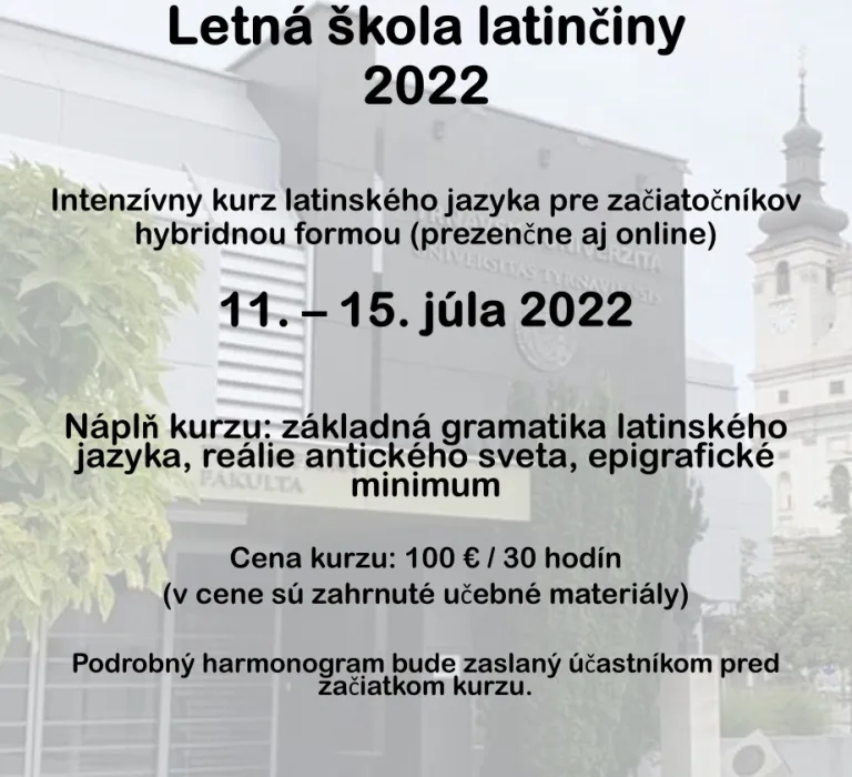 Letná škola latinčiny 2022
