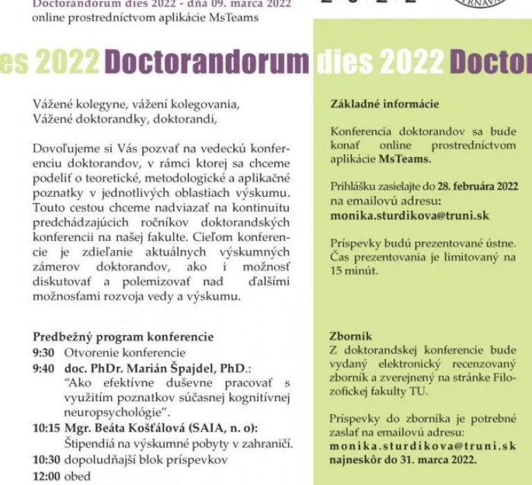 Doctorandorum dies 2022