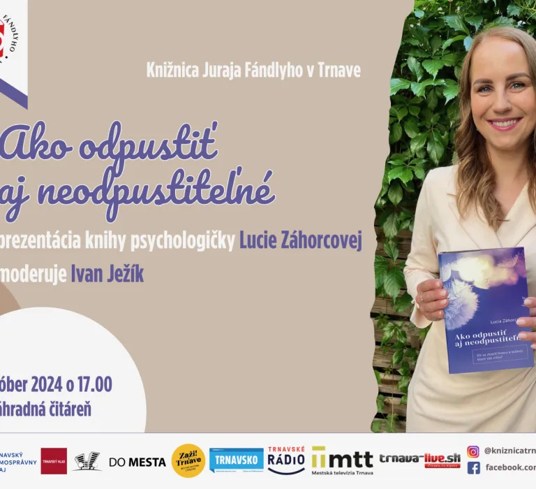Lucia Zahorcova, Trnava, truni, odpustenie, prezentácia knihy