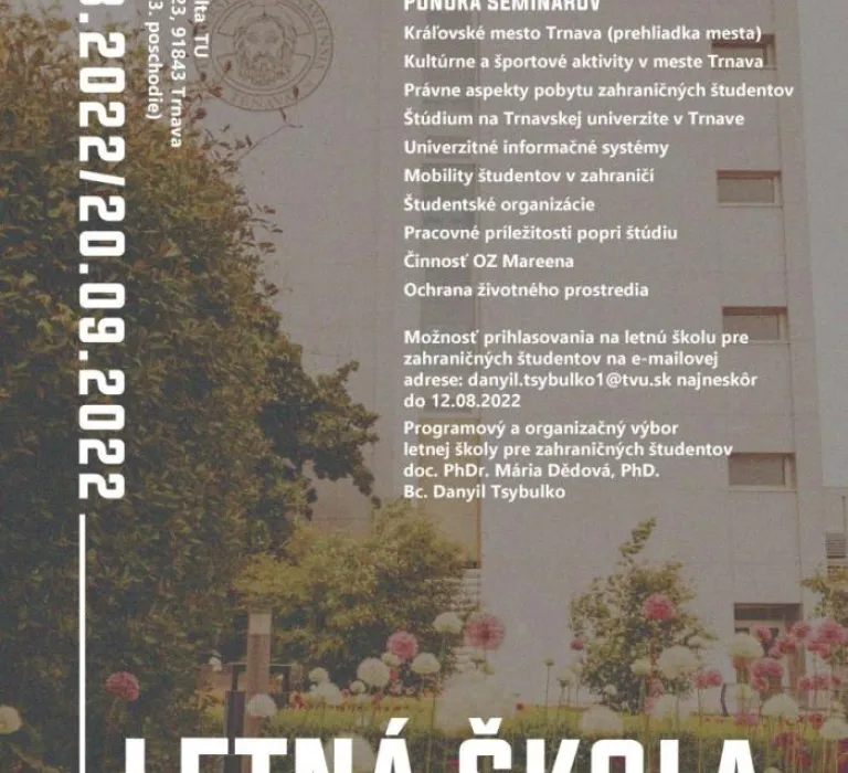 Letná škola pre zahraničných študentov
