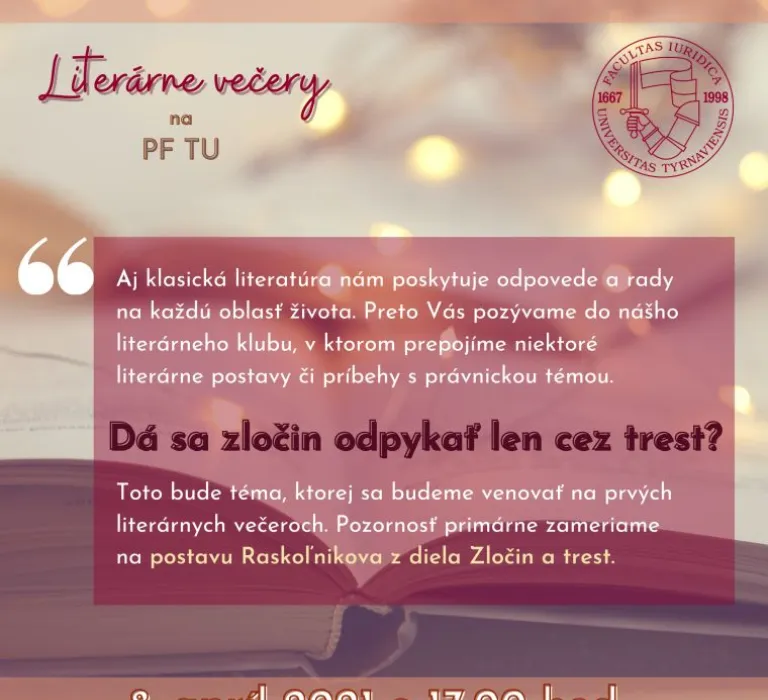 Literárne večery na PF TU