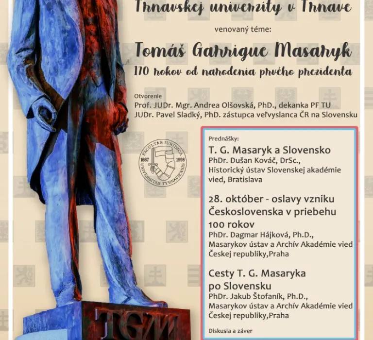 Deň Právnickej fakulty: 170. výročie narodenia Tomáša G. Masaryka
