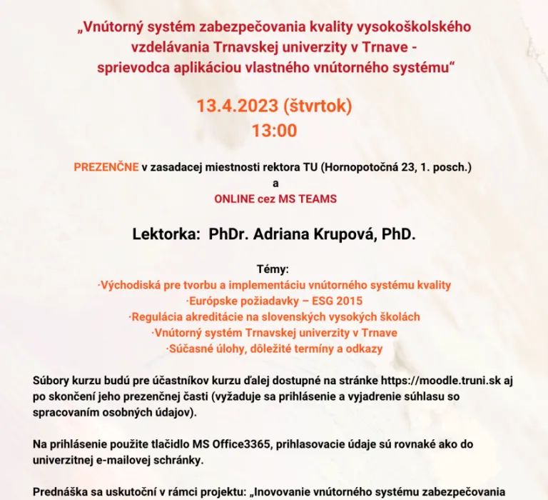 Prezenčný a online kurz