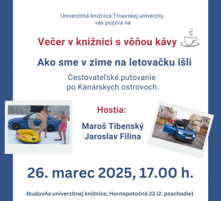 Večer v knižnici s vôňou kávy, cestovatelske putovanie