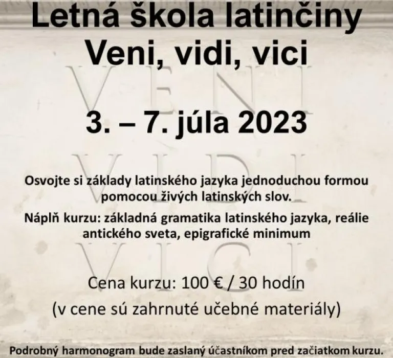 Letná škola latinčiny 2023