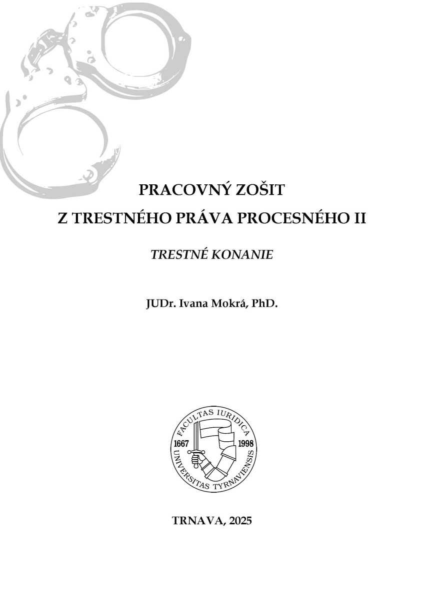 Pracovný zošit z trestného práva procesného II